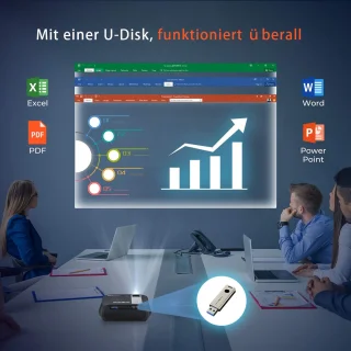 Merkloos 1080P LED WiFi Home Theater Projector