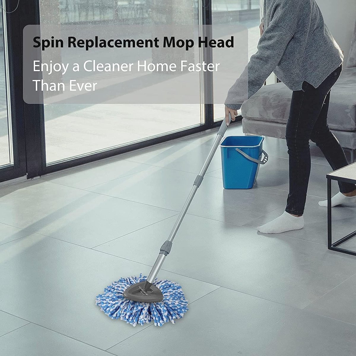 Microfiber Spin Mop Vervangende Hoofden 6-Pack