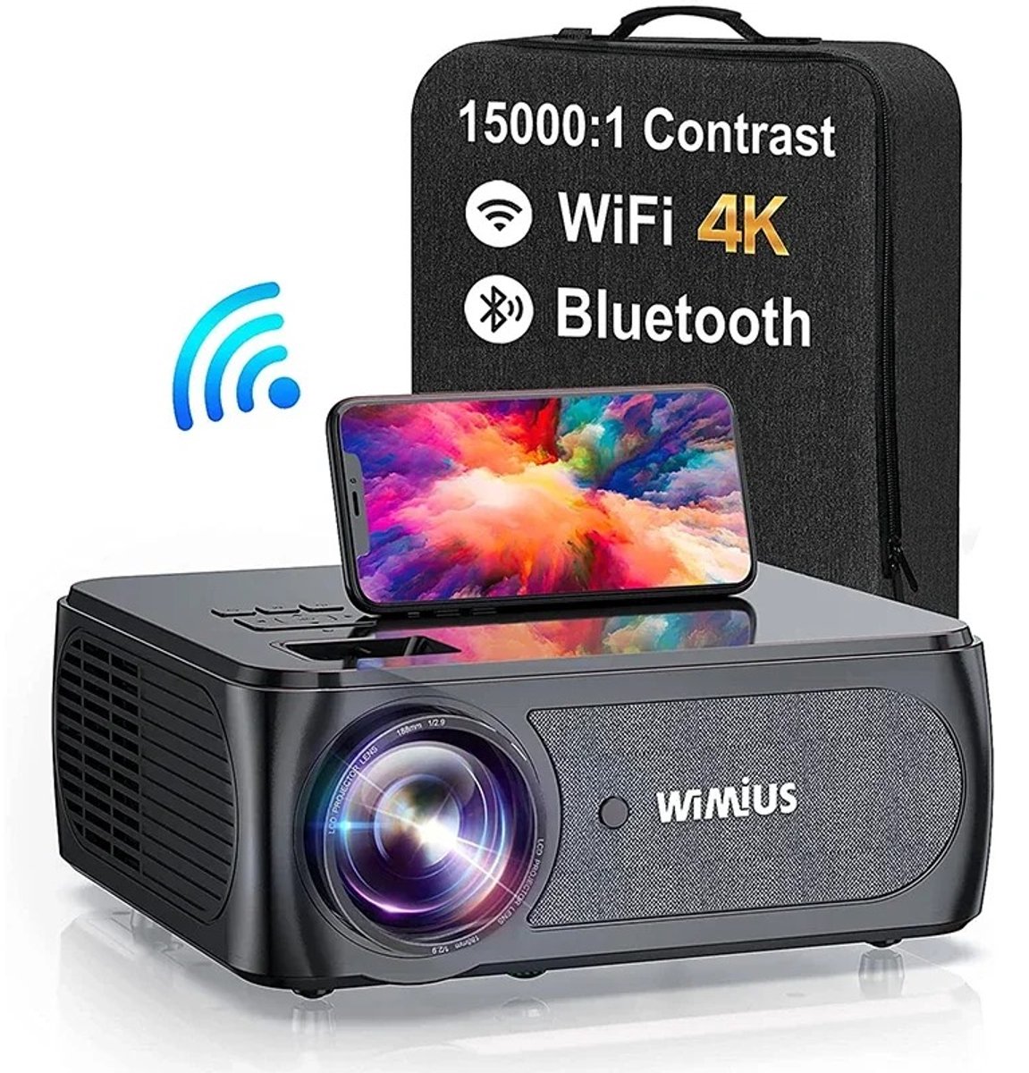 Mila Shop Wifi Bluetooth Mini Full HD Projector 1080P Zwart