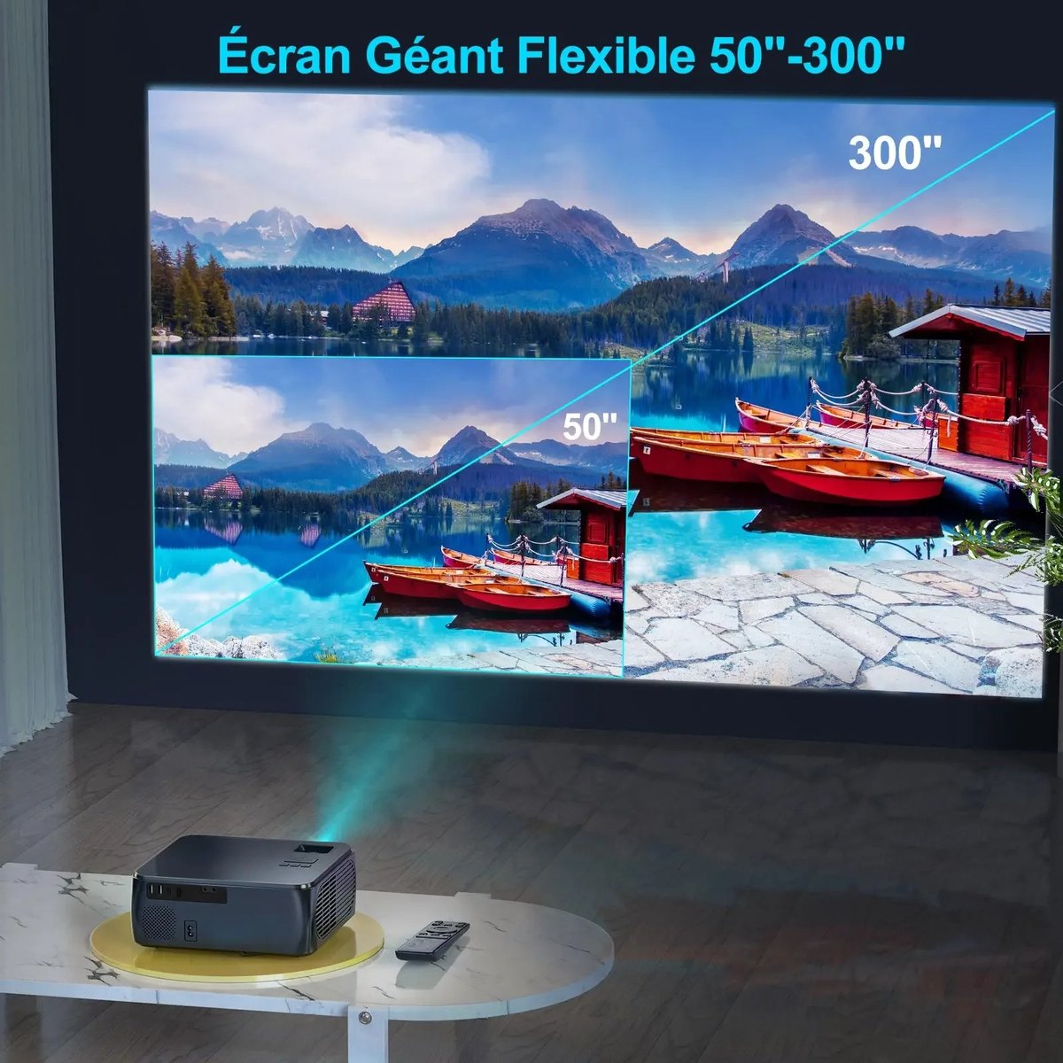 Mila Shop Wifi Bluetooth Mini Full HD Projector 1080P Zwart