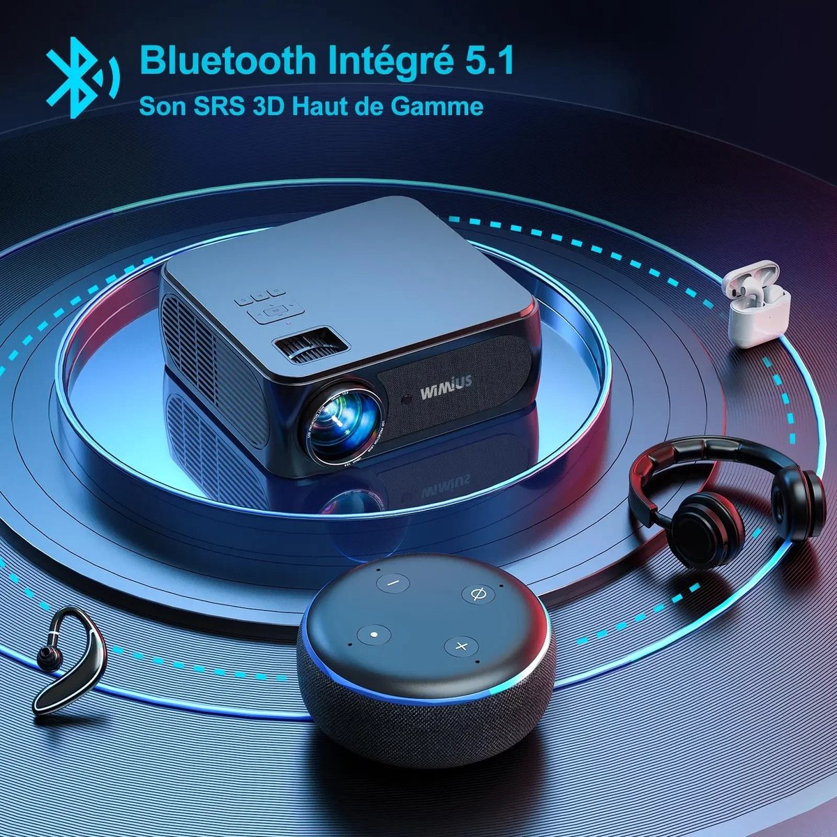 Mila Shop Wifi Bluetooth Mini Full HD Projector 1080P Zwart