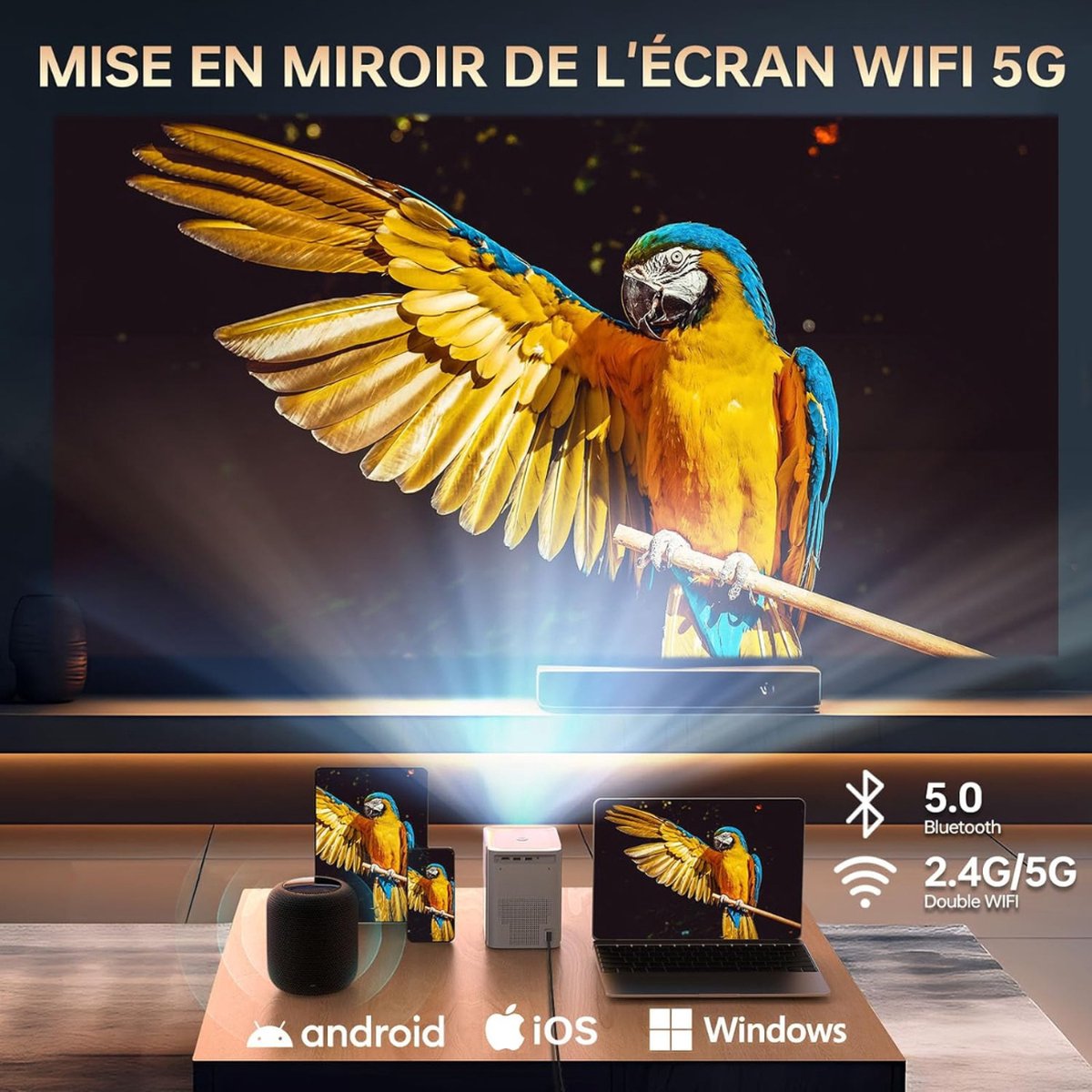 Mini 1080P Bluetooth Draagbare Projector Beamer
