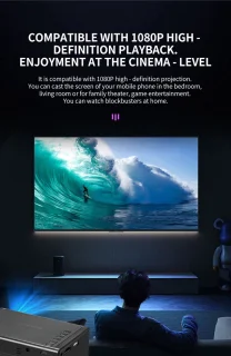 Mini 1080P-projector - Zwart