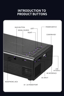 Mini 1080P-projector - Zwart