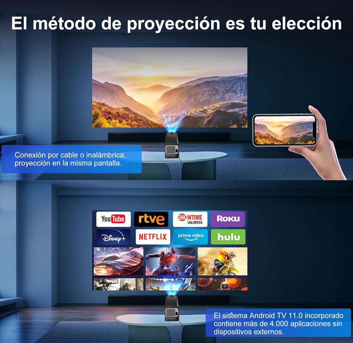 Mini 4K Thuisbioscoop Projector Android 11.0