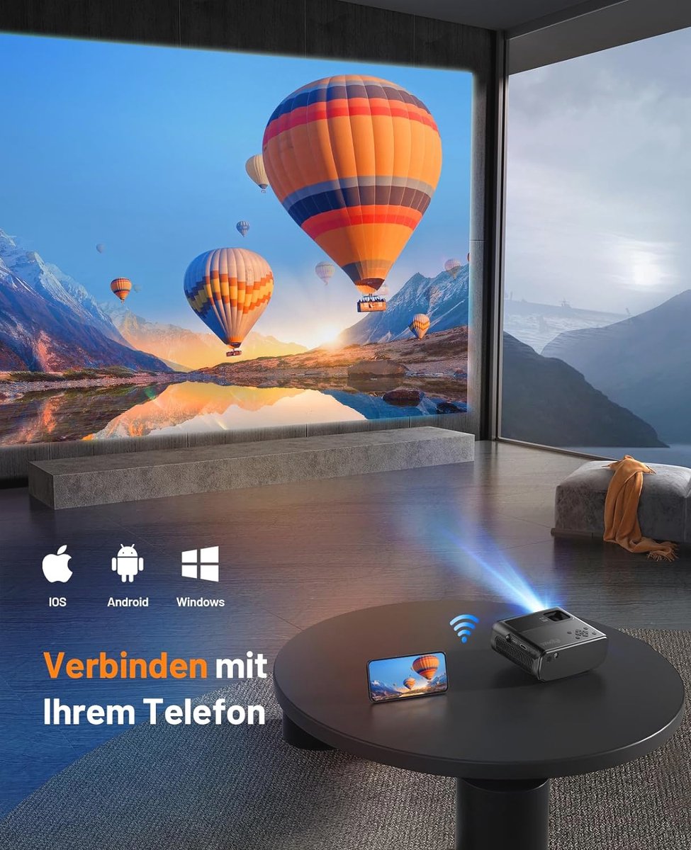 Mini Beamer 1080p Draagbaar Dual WiFi
