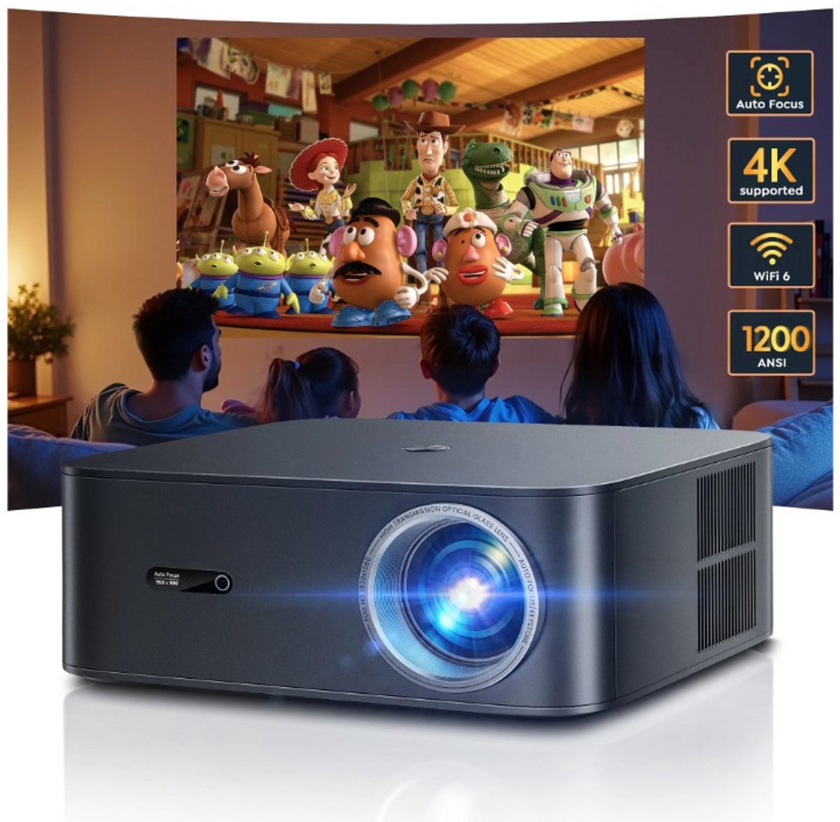 Mini Beamer 1080P LED Draagbare Projector Zwart