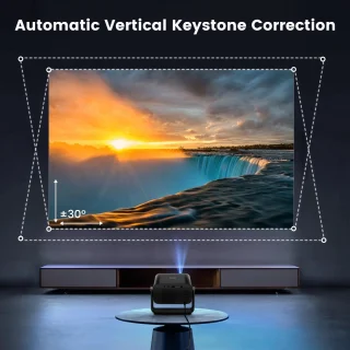 Mini Beamer 1080P WiFi Bluetooth Draagbare Projector Zwart