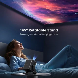 Mini Beamer 1080P WiFi Bluetooth Draagbare Projector Zwart