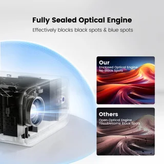 Mini Beamer 1080P WiFi Bluetooth Draagbare Projector Zwart