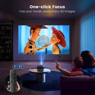 Mini Beamer 1080P WiFi Bluetooth Draagbare Projector Zwart