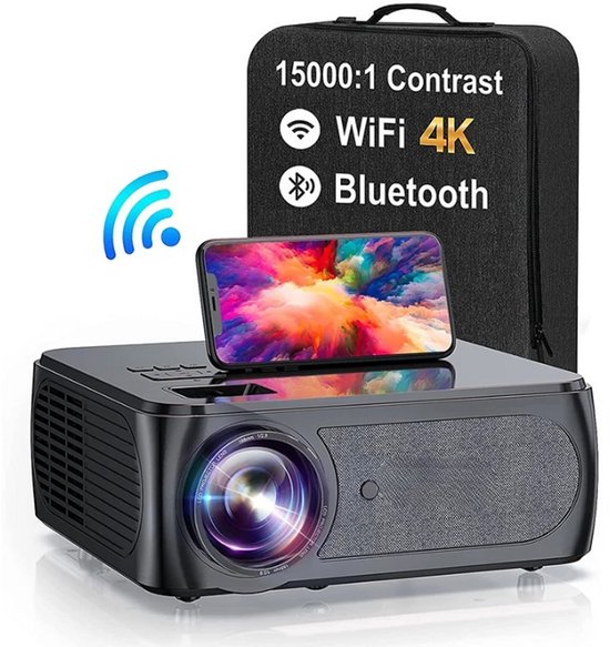 Mini Beamer 1080P Zwart Bluetooth HDMI USB