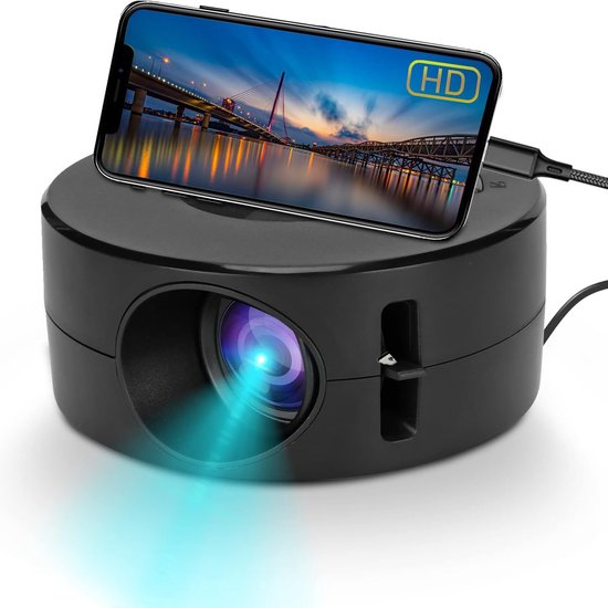 Mini Beamer 1920x1080 HDMI USB Zwart Draagbaar