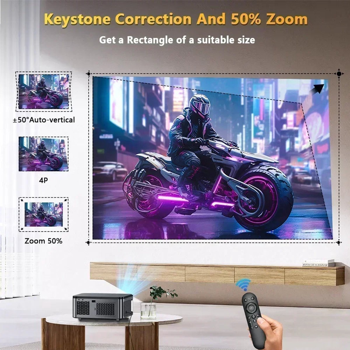 Mini Beamer 1920x1080 LED Projector Zwart/Grijs