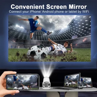 Mini Beamer 2025 Pro Draagbare Projector + 100'' Projectiescherm