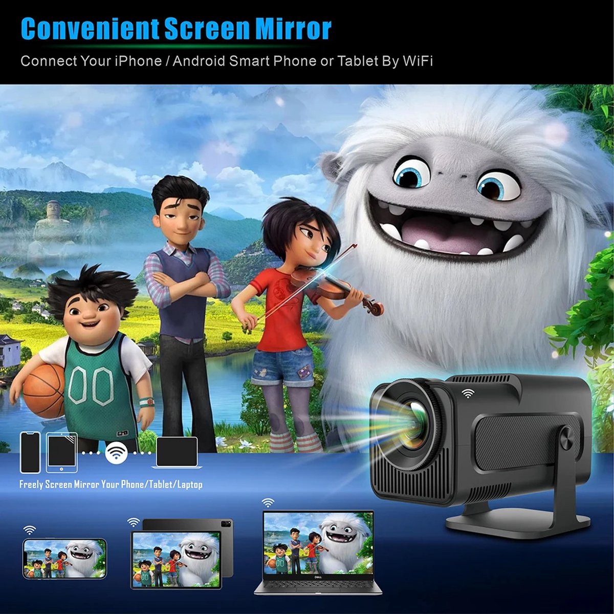 Mini Beamer 4K Android 11.0 Wifi 6 Bluetooth 5.2 2024 Model