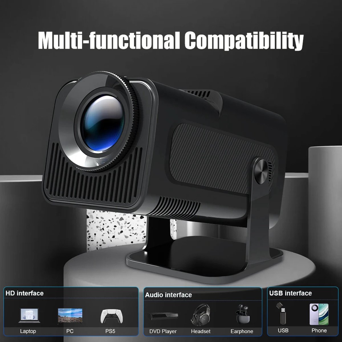 Mini Beamer 4K Android 11.0 Wifi 6 Bluetooth 5.2 2024 Model