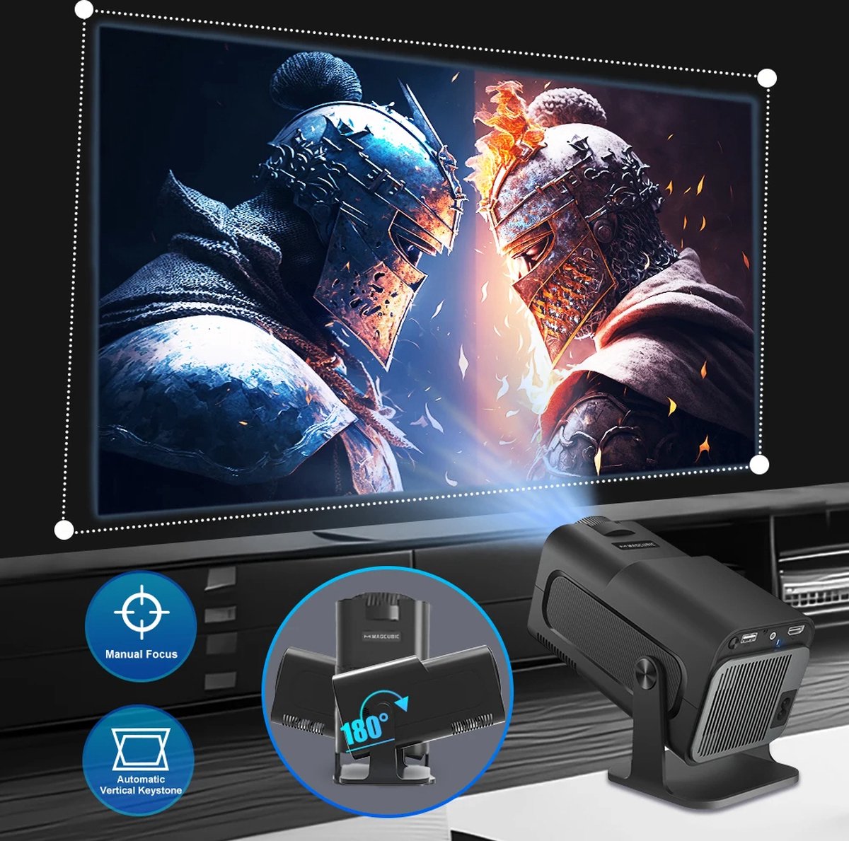 Mini Beamer 4K Android 11.0 Wifi 6 Bluetooth 5.2 2024 Model