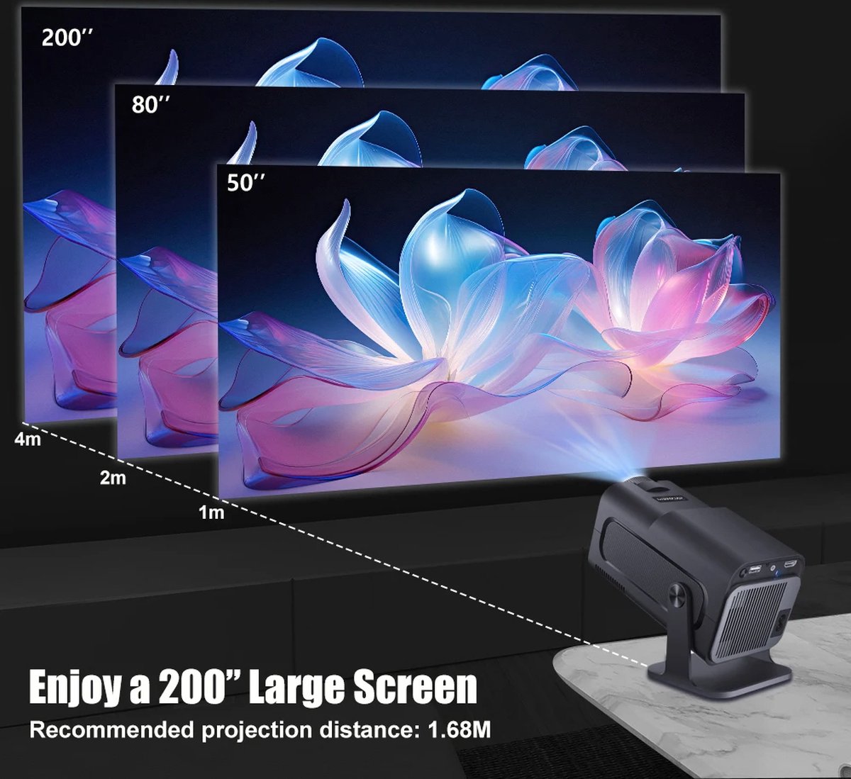Mini Beamer 4K Android 11.0 Wifi 6 Bluetooth 5.2 2024 Model