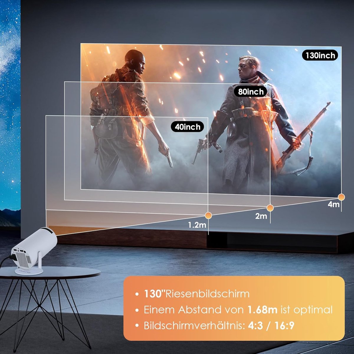 Mini Beamer 4K Android Smart TV Projector