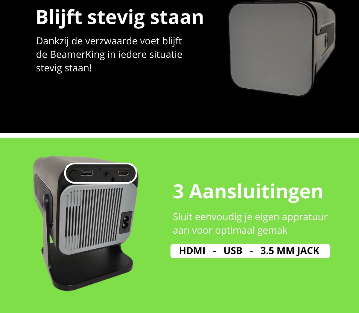 Mini Beamer 4K Draagbare Projector Android 11.0