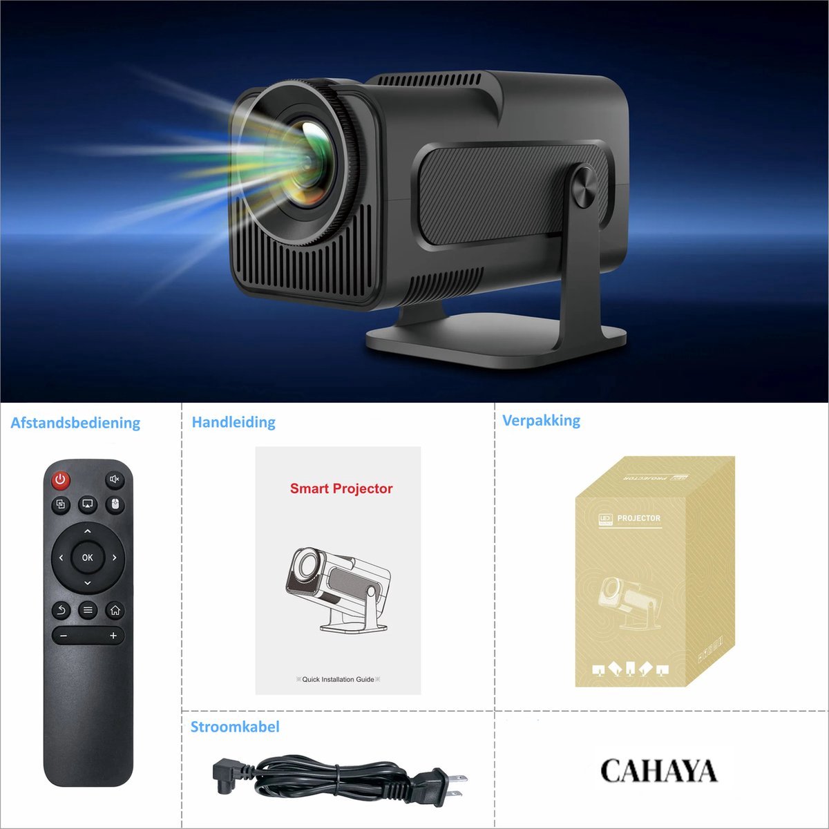 Mini Beamer 4K Draagbare Projector Android 11.0