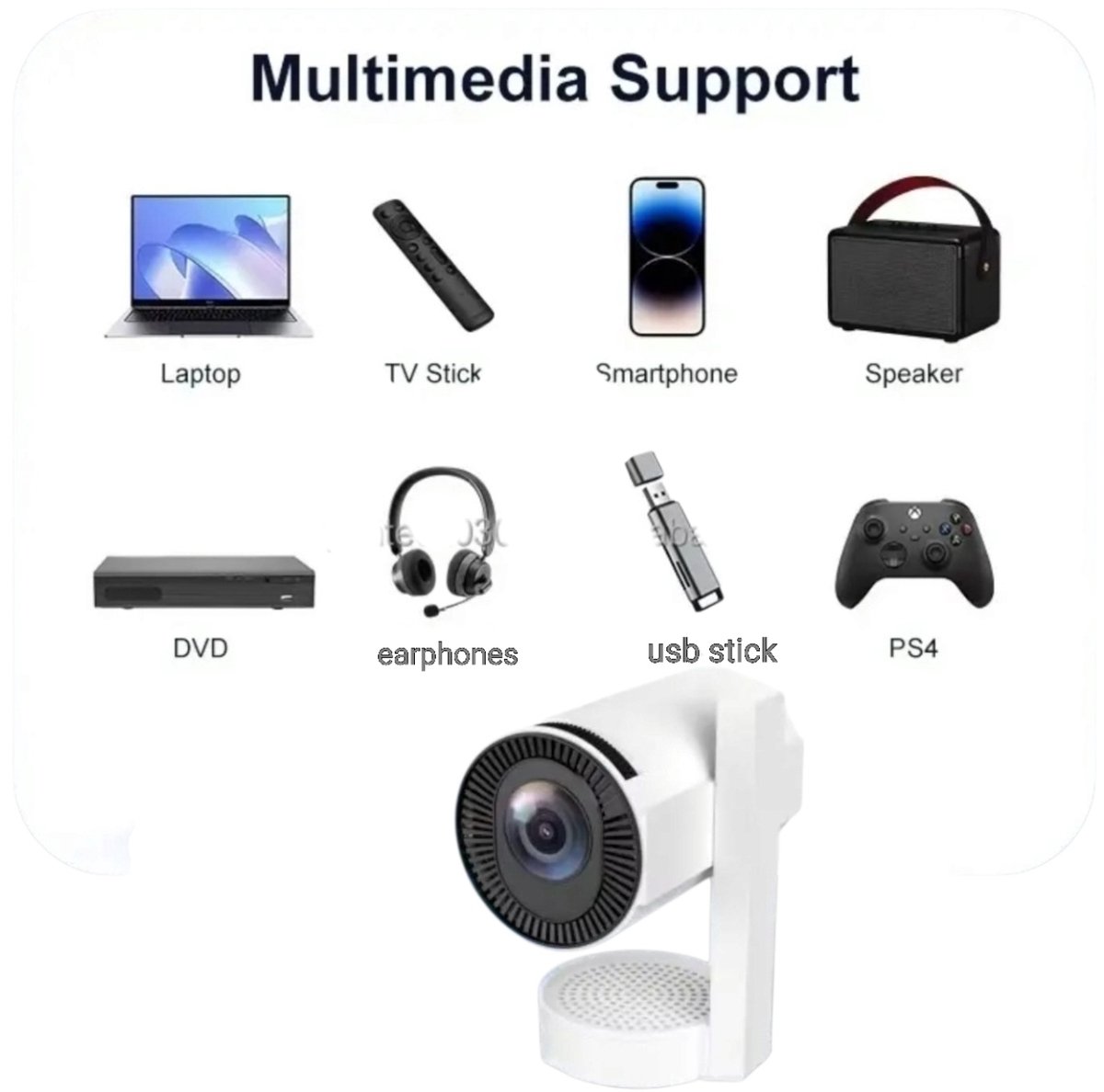 Mini Beamer 4K Laser Projector Draagbaar Android 13