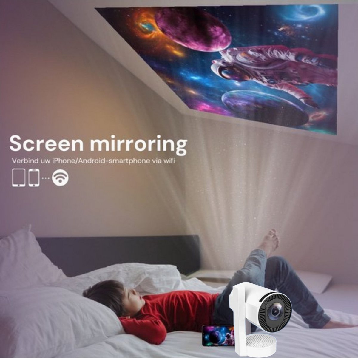 Mini Beamer 4K Laser Projector Draagbaar Android 13