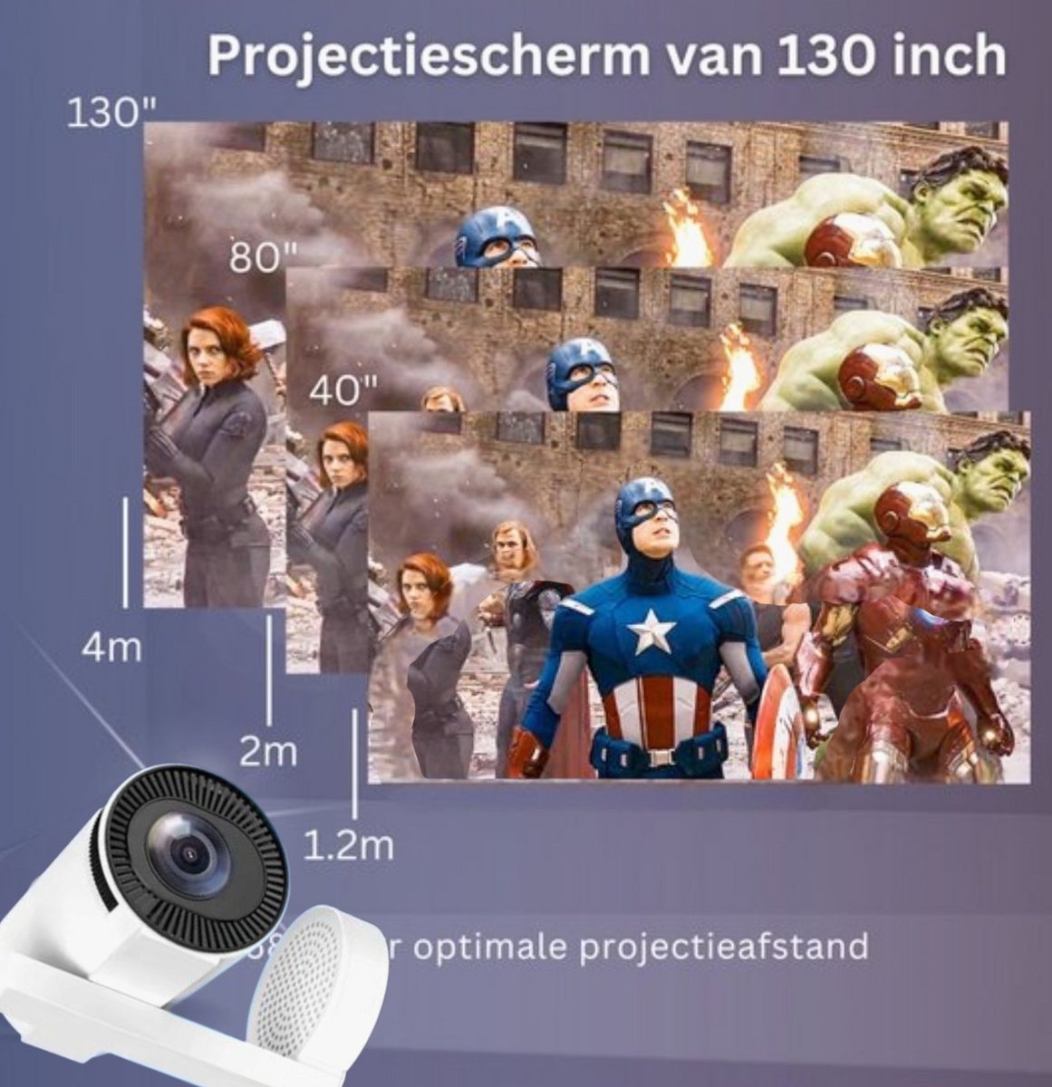 Mini Beamer 4K Laser Projector Draagbaar Android 13
