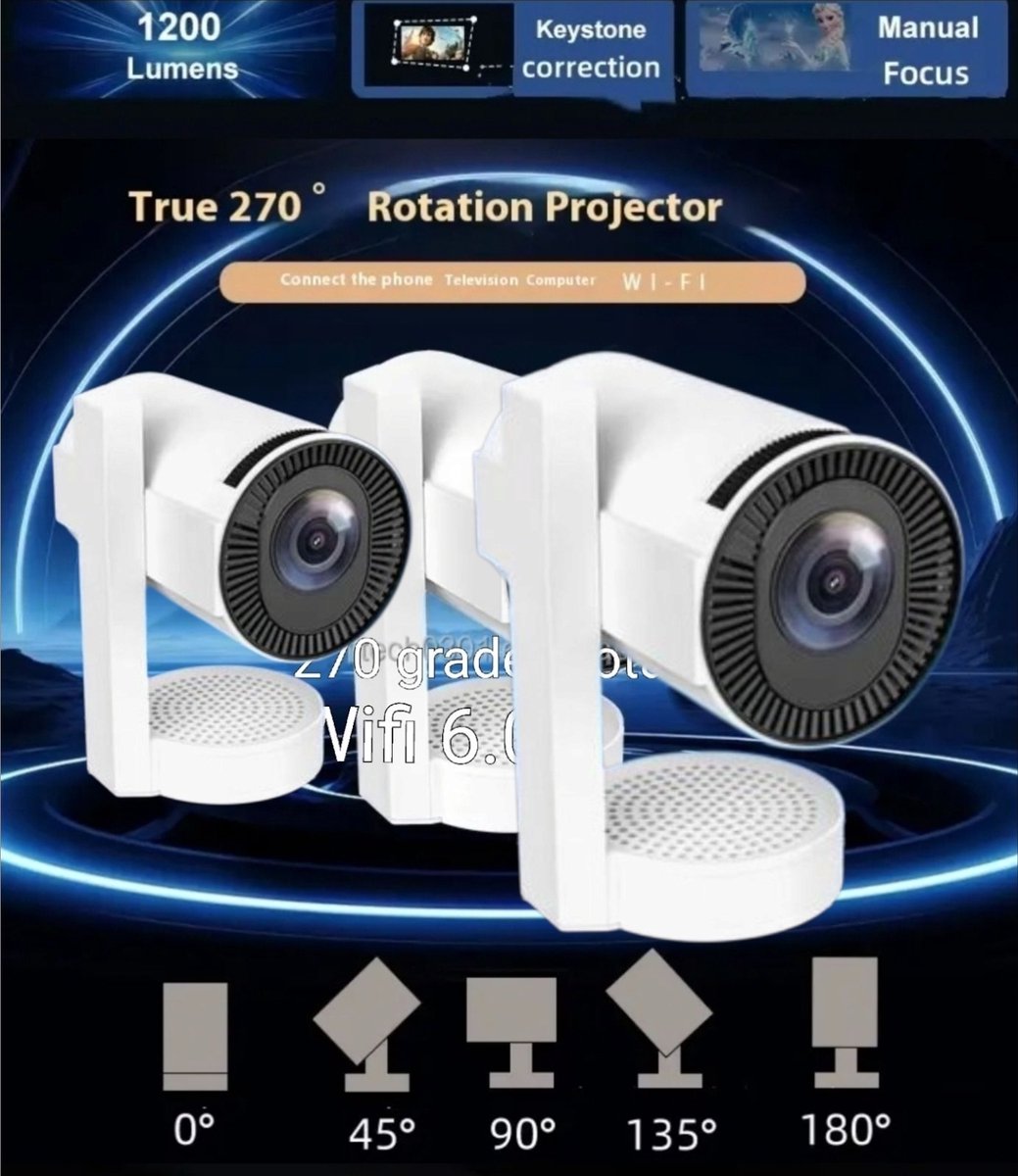 Mini Beamer 4K Laser Projector Draagbaar Android 13