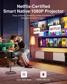 Mini Beamer 4K Projector Bluetooth WiFi Zwart