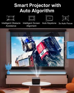 Mini Beamer 4K Projector Bluetooth WiFi Zwart