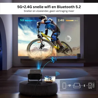 Mini Beamer 4K Zwart Bluetooth draagbaar