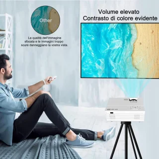 Mini Beamer Bluetooth 1080P Full HD 10000 Lumen Projector Wit