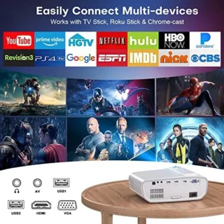 Mini Beamer Bluetooth 1080P HDMI USB Wit