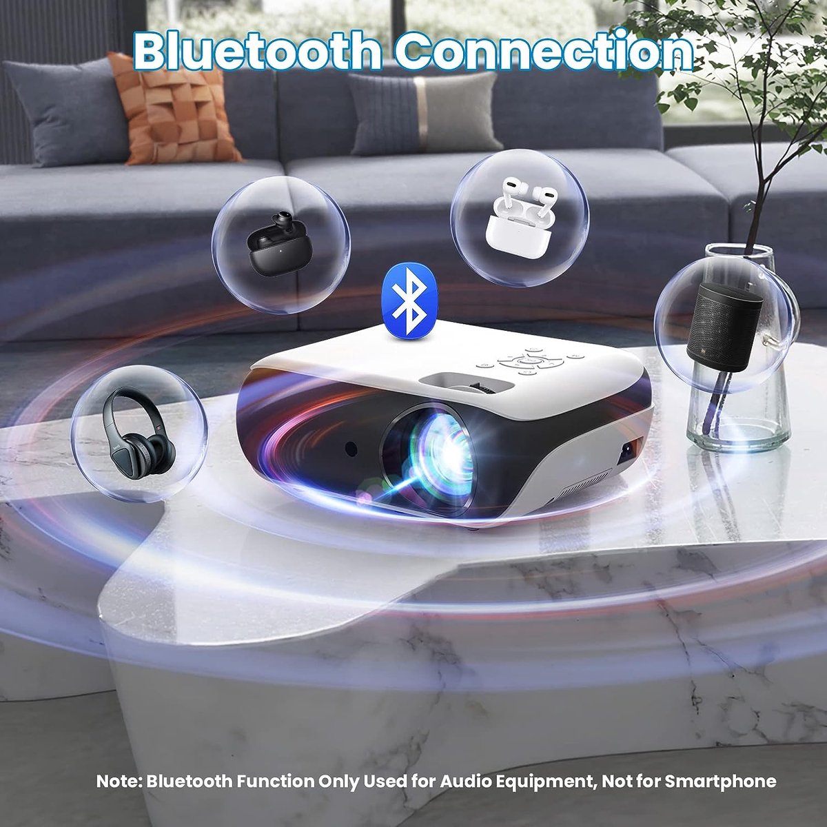 Mini Beamer Bluetooth Projector Wit HDMI USB Portable