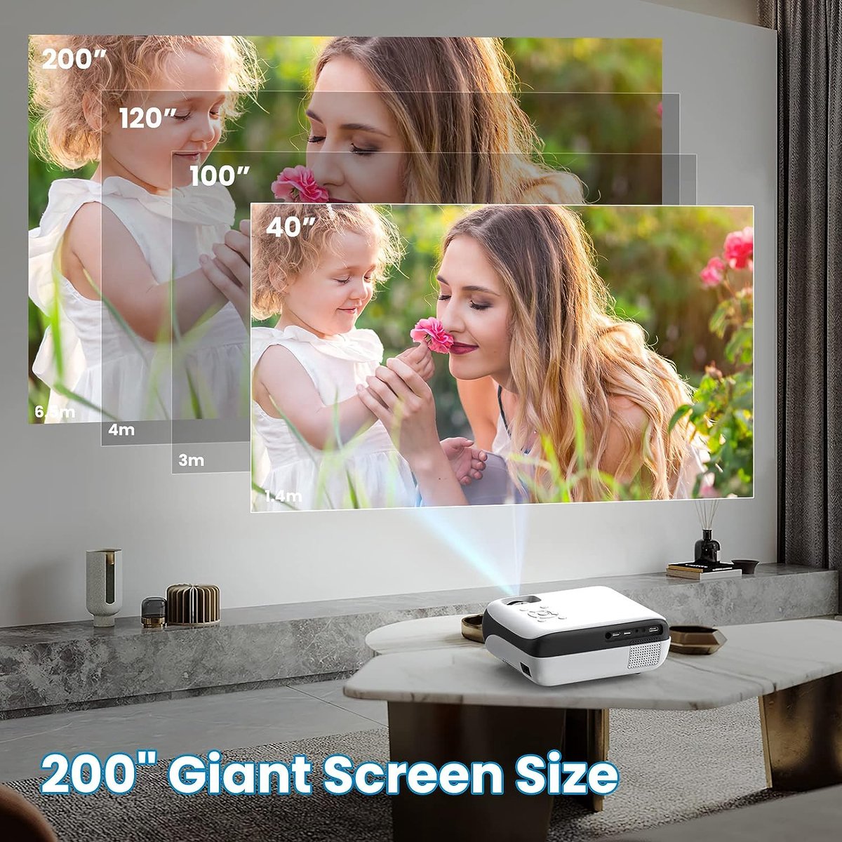 Mini Beamer Bluetooth Projector Wit HDMI USB Portable