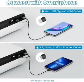 Mini Beamer Bluetooth Projector Wit HDMI USB Portable