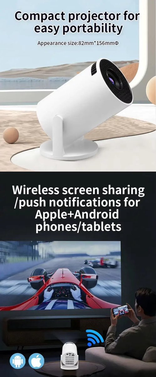 Mini Beamer Compact voor Android en iOS