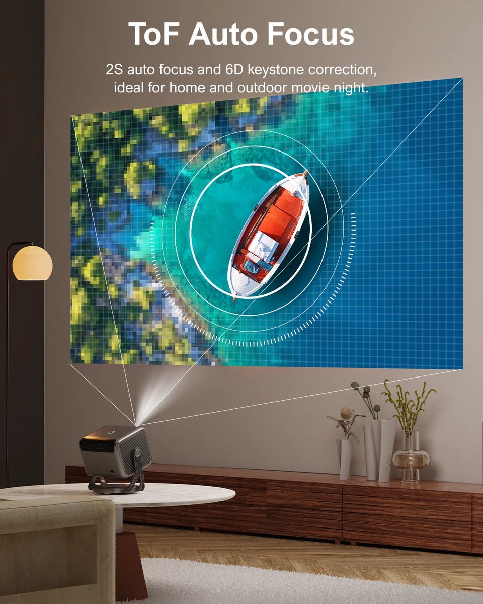 Mini Beamer Full HD 1080P Android 11 Zwart