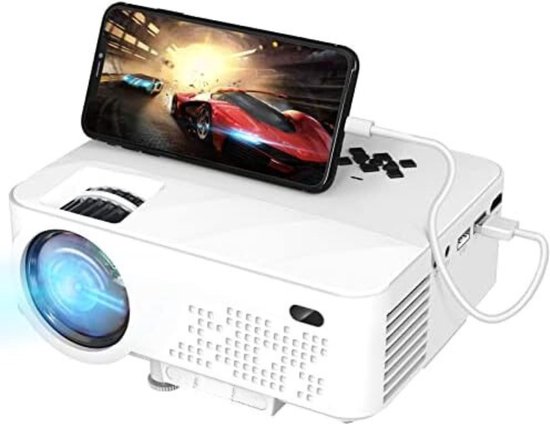 Mini Beamer Full HD 1080P HDMI USB Wit/Geel - Draagbare Projector