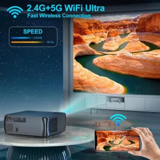 Mini Beamer Full HD 1080P Projector Zwart