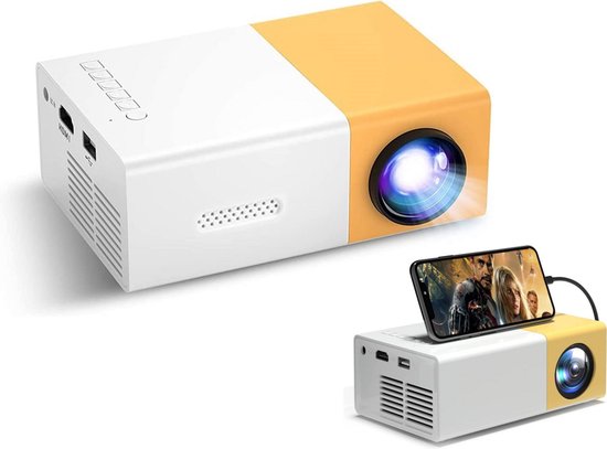 Mini Beamer Full HD HDMI USB Geel Wit