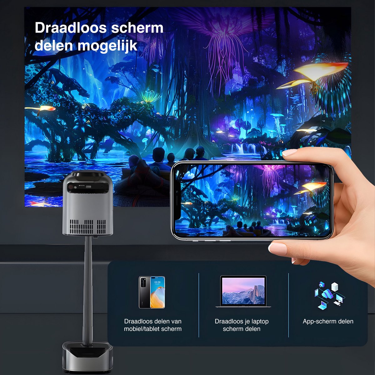 Mini Beamer Gaming TV Full HD 4K Wifi 6 Bluetooth 5.0