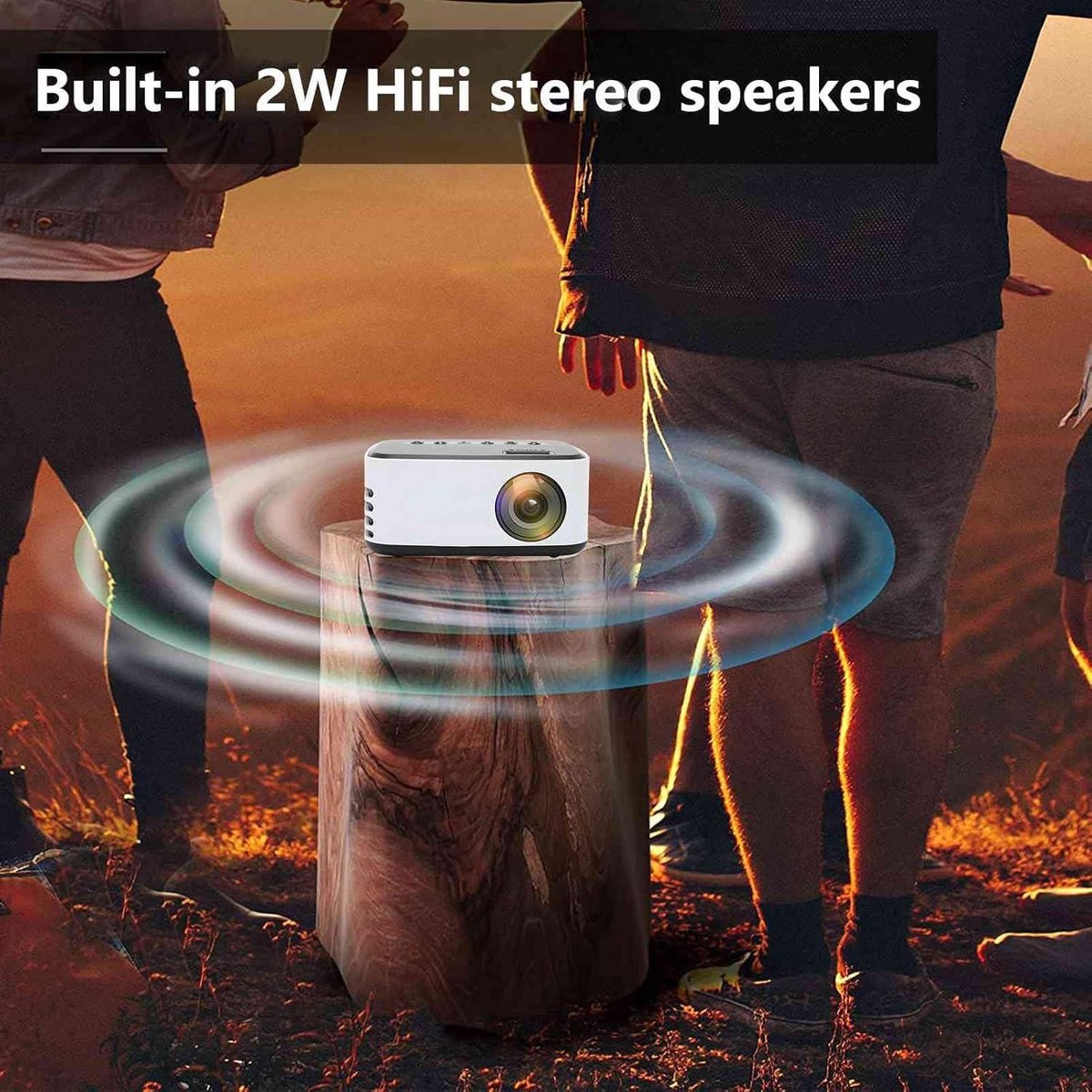 Mini Beamer HD 1080P Draagbare Wifi Projector met LED voor Smartphone Tablet Laptop