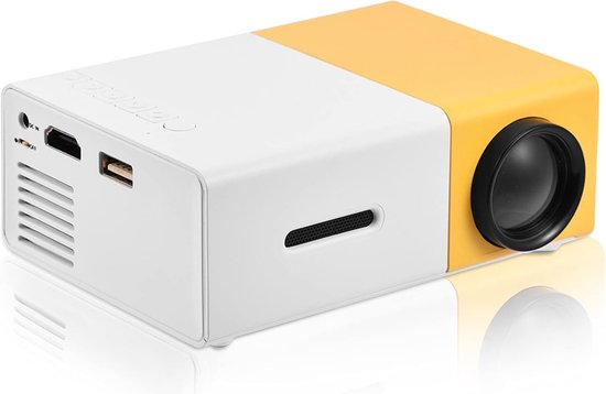 Mini Beamer HDMI USB draagbaar wit/geel