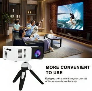 Mini Beamer HDMI USB Draagbaar Zwart Wit inclusief statief