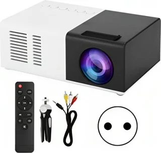 Mini Beamer HDMI USB Draagbaar Zwart Wit inclusief statief