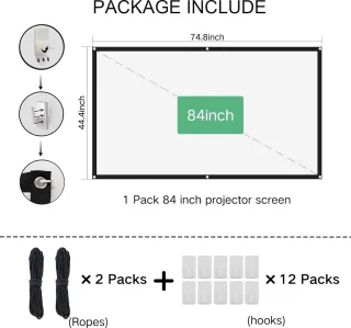Mini Beamer inclusief 84 inch scherm met Wifi en Bluetooth