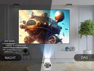 Mini Beamer inclusief 84 inch scherm met Wifi en Bluetooth